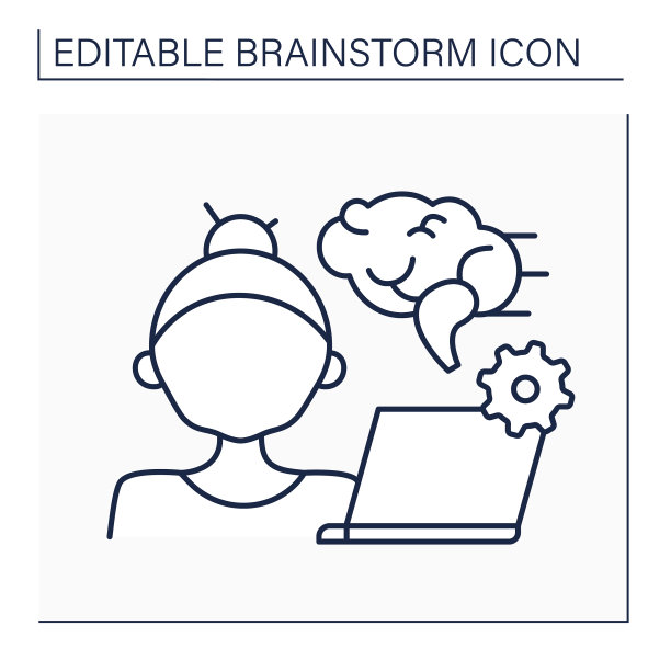 计算机技术线图标图片下载