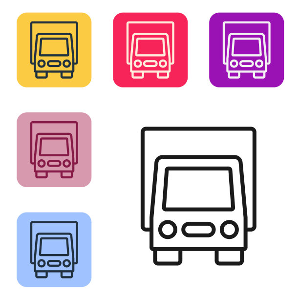 黑线送货货车车辆图标图片下载