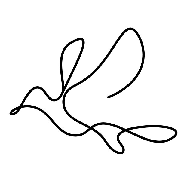 抽象的鸟在白色上排成一行的剪影图片下载