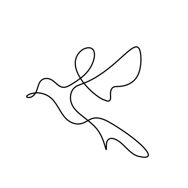 抽象的鸟在白色上排成一行的剪影图片下载