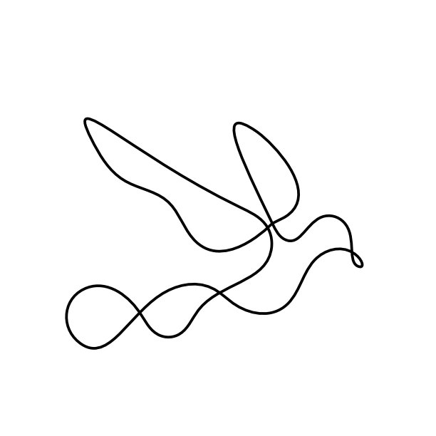 抽象的鸟在白色上排成一行的剪影图片下载