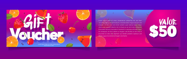 礼品券，购物凭证矢量模型图片下载