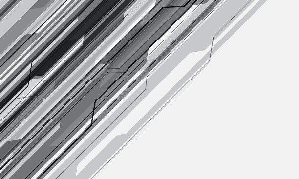 白色背景上的灰色网络电路几何抽象图案，现代未来科技背景矢量插画图片下载