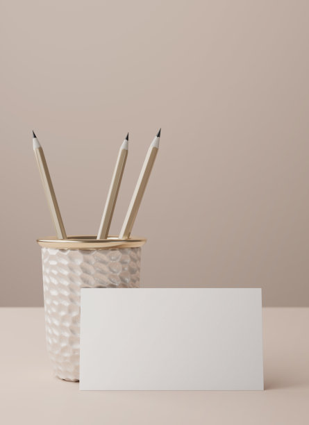 空白的名片，带有柔和阴影的明信片。三维渲染图片下载