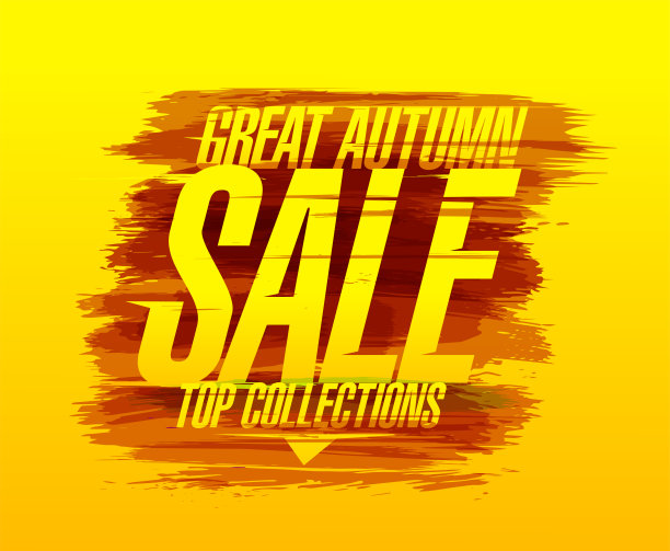 伟大的秋天销售，顶级收集-矢量字母旗帜图片下载