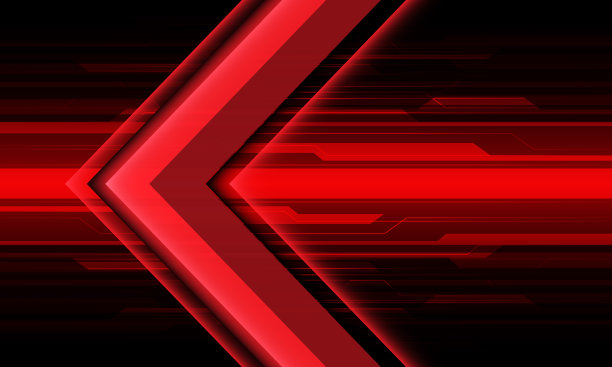 抽象红箭头光网络电路方向几何设计现代未来主义技术背景矢量插图。图片下载