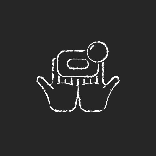 洗涤砖肥皂粉笔白色图标在黑暗的背景图片下载