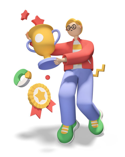 获奖-彩色3D风格插图卡通风格图片下载