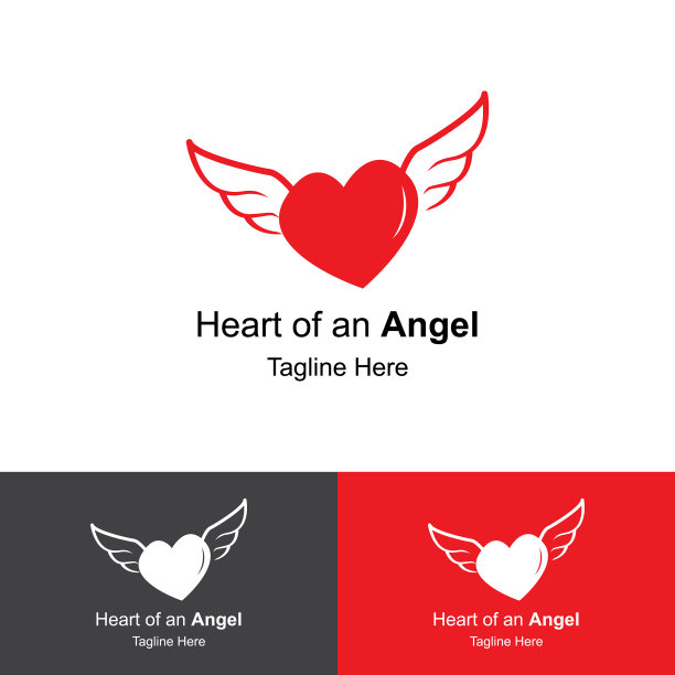 天使之心标志设计模板图片下载