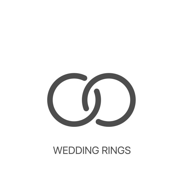 结婚戒指矢量线图标。婚戒流行插画图片下载