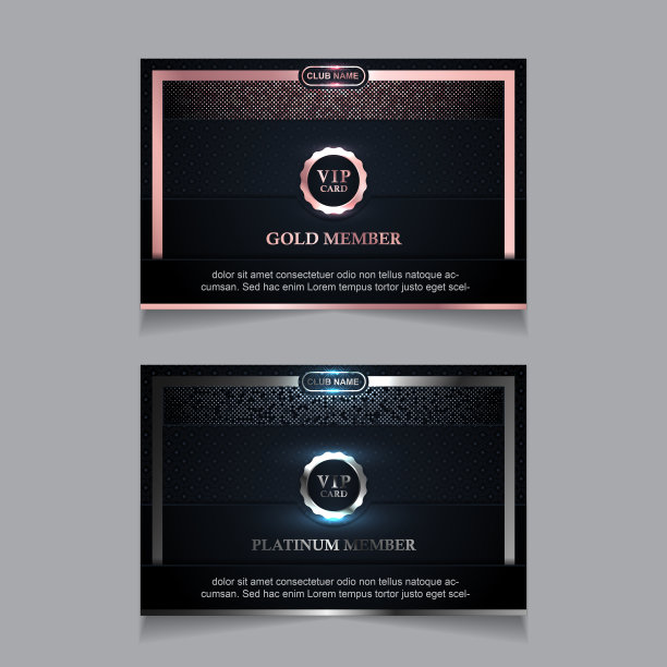 向量VIP金白名片。黑色几何图案背景与优质设计。豪华典雅的图文打印模板布局图片下载