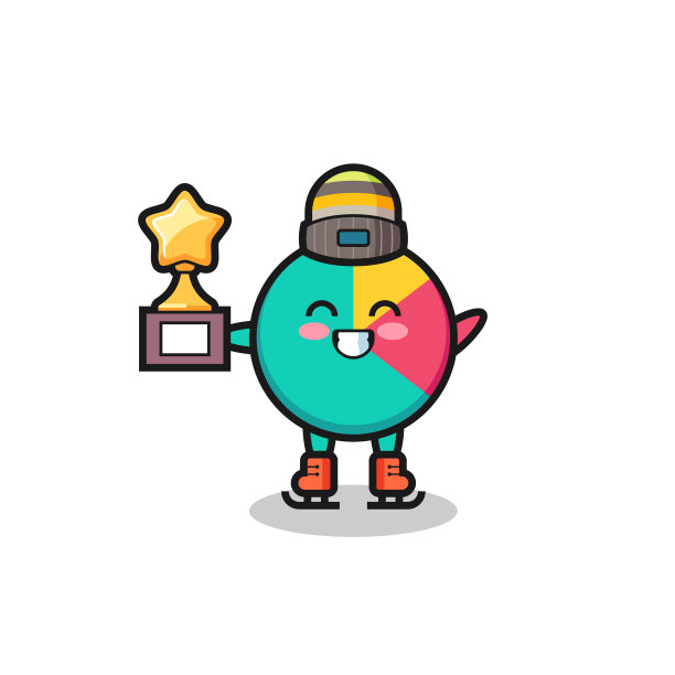 图为一名滑冰运动员抱着的卡通图表图片下载