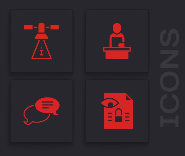 设置新闻调查，卫星，突发新闻和语音聊天图标。向量图片下载