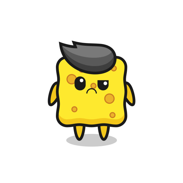 海绵的吉祥物，带着怀疑的脸图片下载