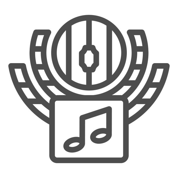 音乐音量和音符线性图标，声音设计概念，音量控制白色背景矢量标志，移动概念和网页设计轮廓样式图标。矢量图形。图片下载