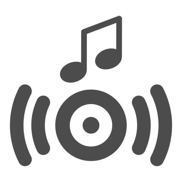 音乐来自扬声器，声波和音符固体图标，声音概念，扬声器矢量标志在白色背景，字形风格图标的移动概念和网页设计。矢量图形。图片下载