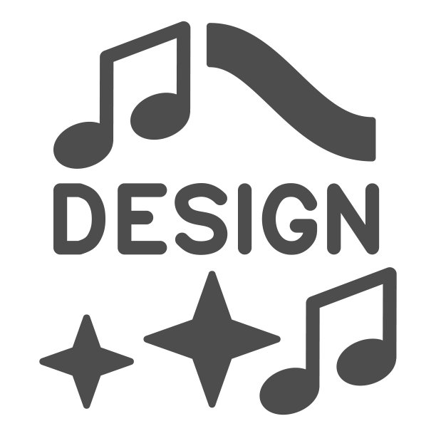 带有音符和星星的Logo设计图片下载