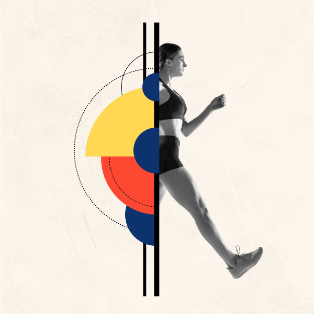 当代艺术拼贴。极简主义作品。线和圆，扇区，段。图片下载