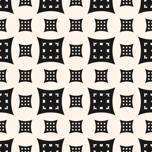 矢量几何无缝图案与大小穿孔正方形形状图片下载