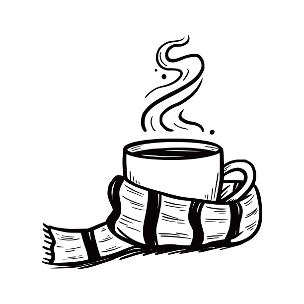 热的冬天喝杯和围巾图片下载