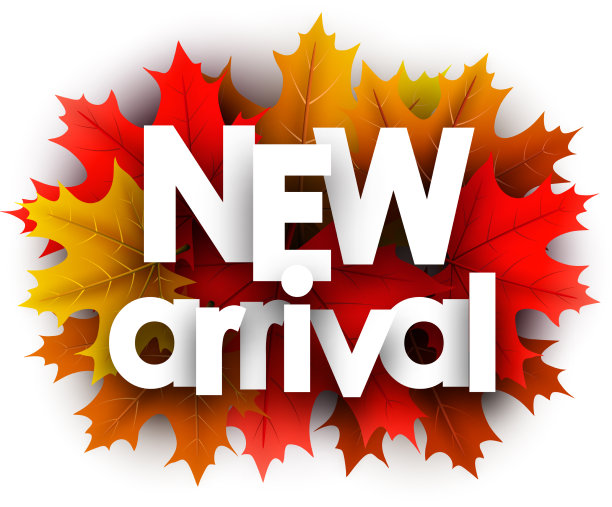 秋天3d新到来的标志与彩色枫叶图片下载