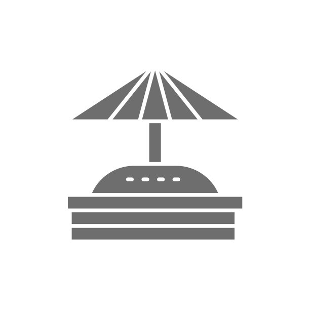 沙盒带伞的儿童灰色图标图片下载