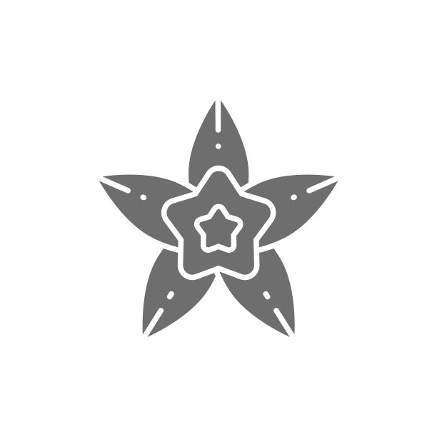 香草、星星、八角、灰色icon隔离在白色上图片下载