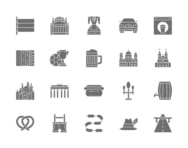 集德国文化灰色图标高速公路图片下载