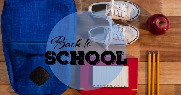 回到学校的作文用黑色写在书包、笔记本、铅笔、苹果和运动鞋上图片下载