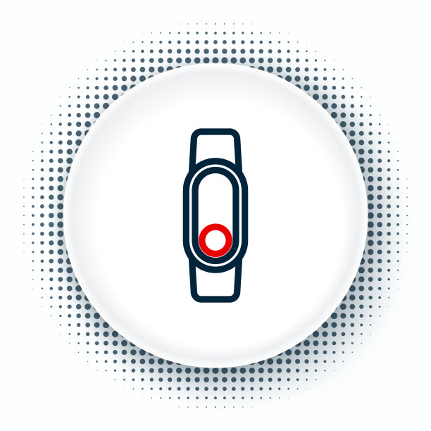 线智能手表图标隔离在白色背景图片下载