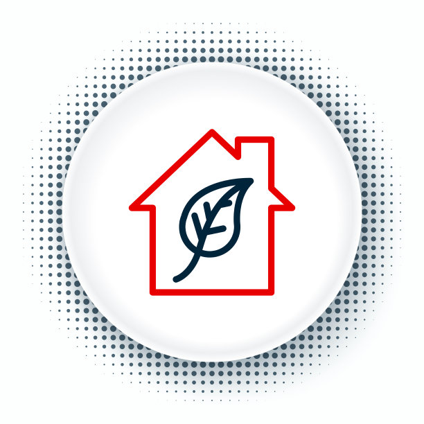 线环保住宅图标孤立在白色图片下载