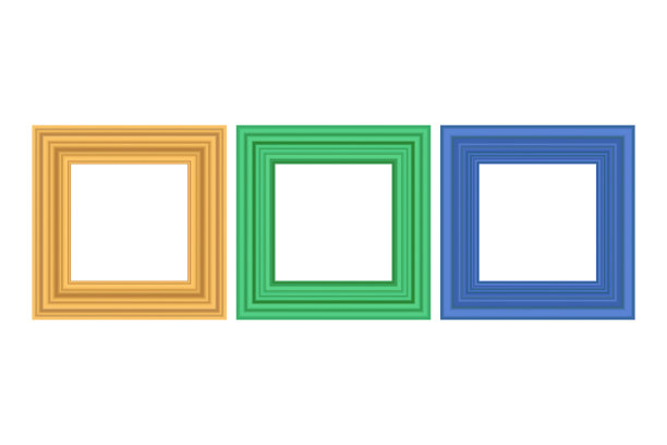 一套方形颜色的复古木框架为您图片下载