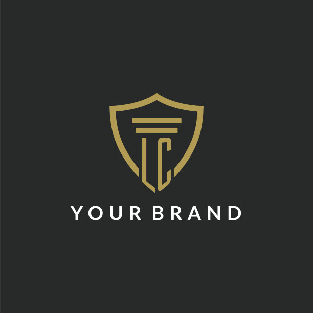 Lc首字母组合标志与支柱和屏蔽图片下载