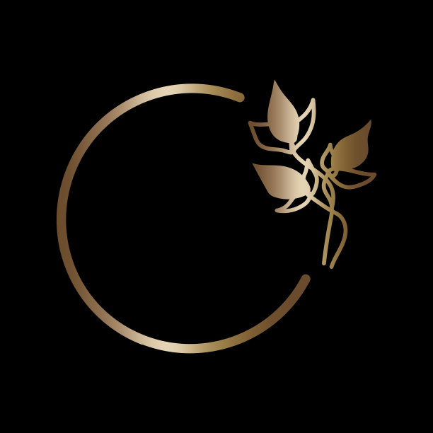 金色框架花为装饰设计金色图片下载