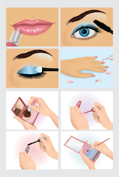 女孩和女人化妆化妆艺术图片下载