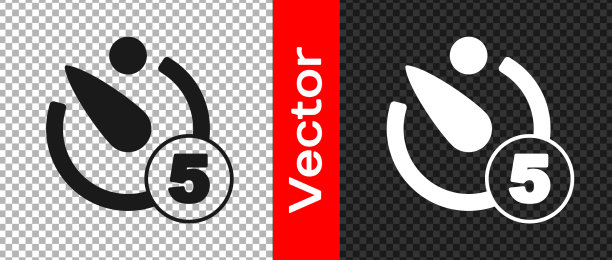 黑色相机计时器图标隔离透明图片下载