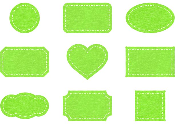 带有毛毡纹理的黄绿色框架图片下载