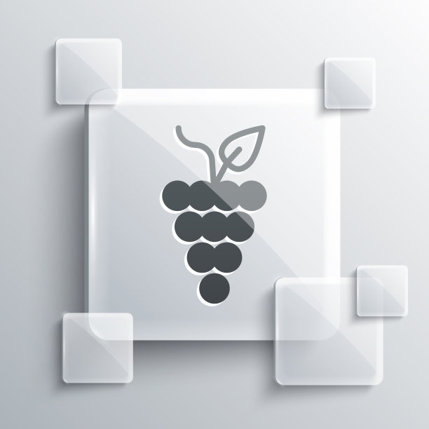 灰色的葡萄串图标孤立在灰色图片下载