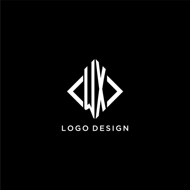 Wx首字母组合与菱形标志设计图片下载