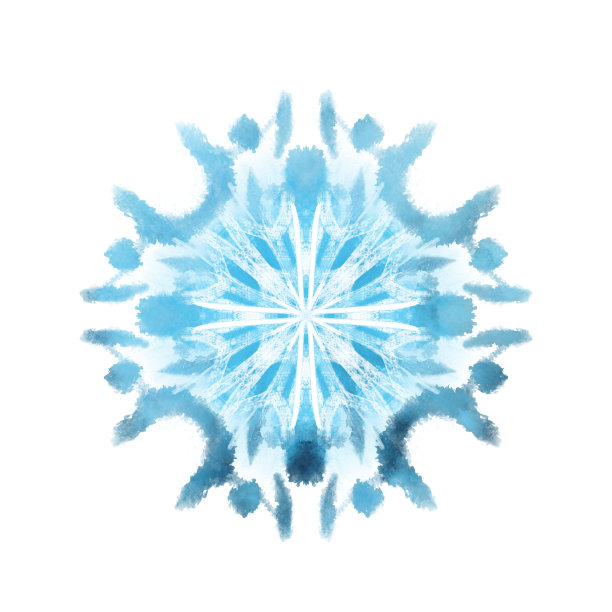 雪花插图在蓝色孤立在白色图片下载