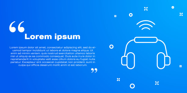 白线智能耳机系统图标隔离图片下载