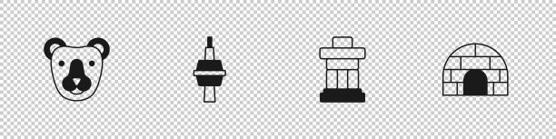 设熊头电视塔在多伦多inukshuk图片下载