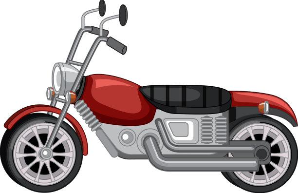 孤立的经典复古摩托车图片下载