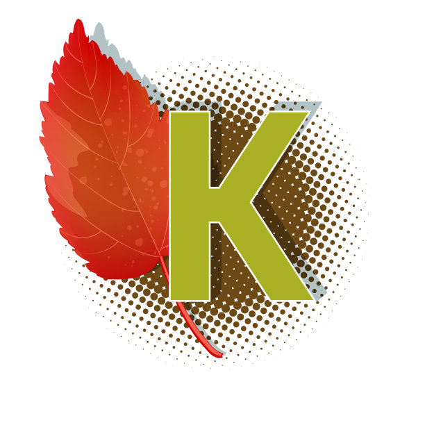 秋季3D流行艺术字母表-彩色粗体字母K图片下载