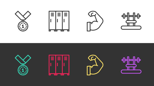 设置线奖牌更衣室或更衣室图片下载