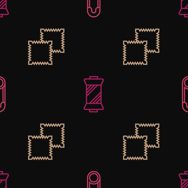 设置线安全别针和织物卷图片下载