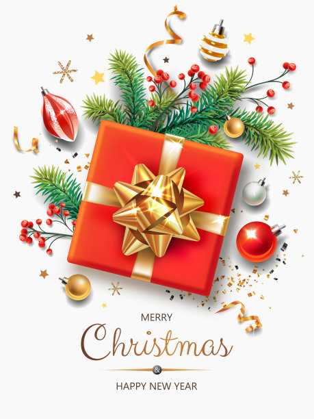 垂直横幅与圣诞节的符号和文本。图片下载