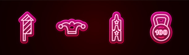 设置线烟花火箭小丑帽子与铃铛图片下载