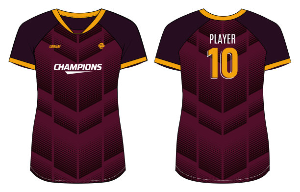 女性运动泽西t恤设计概念插图，抽象的半色调印V颈t恤为女孩和女士排球泽西，足球，羽毛球，足球和netball，运动制服套装图片下载