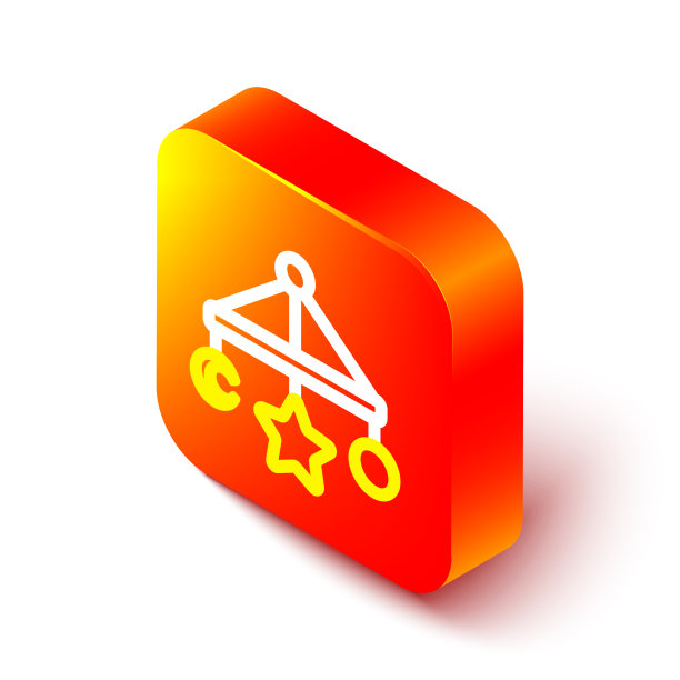 等距线婴儿床挂玩具图标图片下载